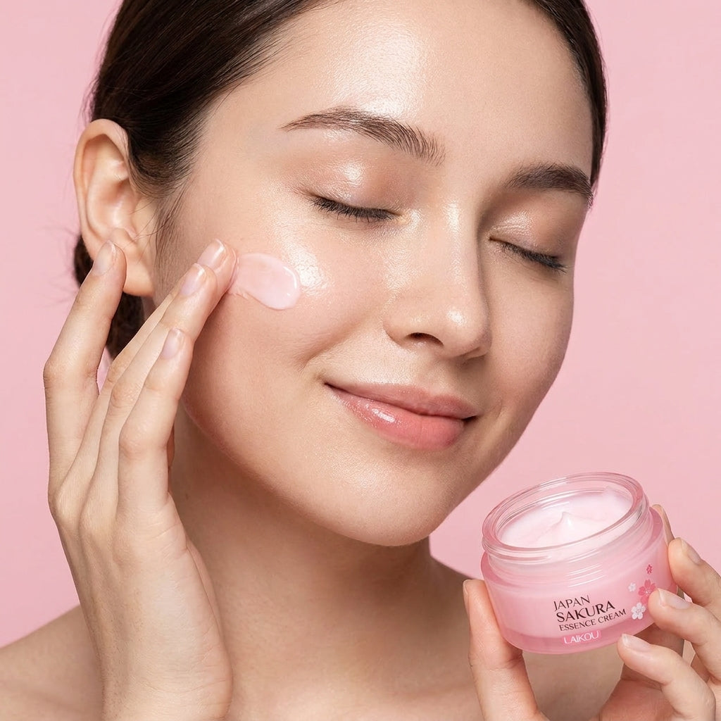 Applying Sakura cream