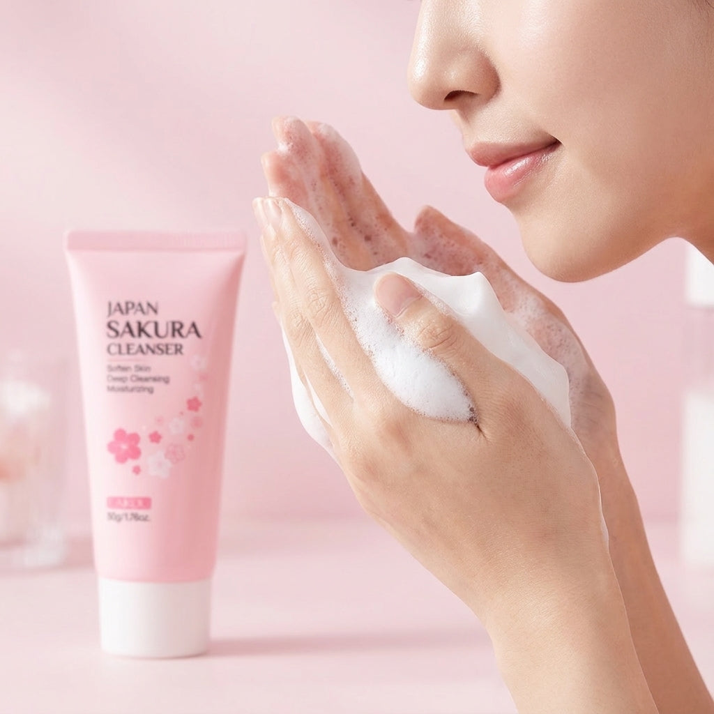 Applying cleanser foam